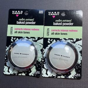 2x HARD CANDY Color Correct Baked Powder Corrects Intense Redness #90862 GREEN